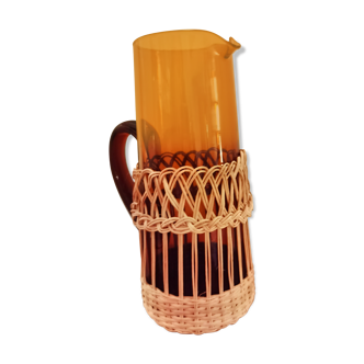 Amber and rattan bottle