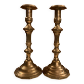 Pair of solid brass candlesticks