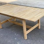 Table à manger scandinave rénovée en chêne 145-200cm