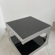 70s aluminum and glass side table