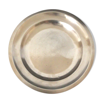 Round plate in silver metal Beard Switzerland
