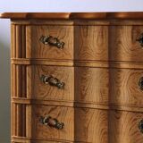 Vintage Mid-century Baroque Style Danish High Boy Brutalist Dresser 1960s