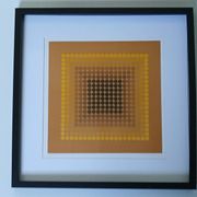 Tableau Vintage Art Optique - Victor Vasarely CTA-102 Frame 40x40cm