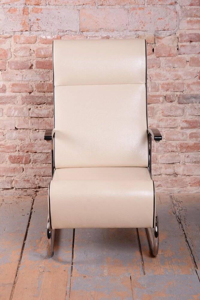 Bauhaus FN24 Armchairs in Leather attributed to Mücke-Melder, Czech, 1930s, Set of 2