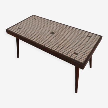 Vintage Mid-Century coffee table with tiles