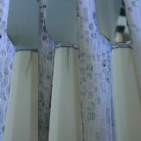 Set 10 old knives stainless blade white handle