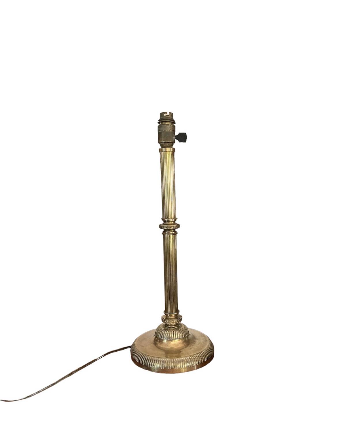 Brass column lamp 43cm circa 1900