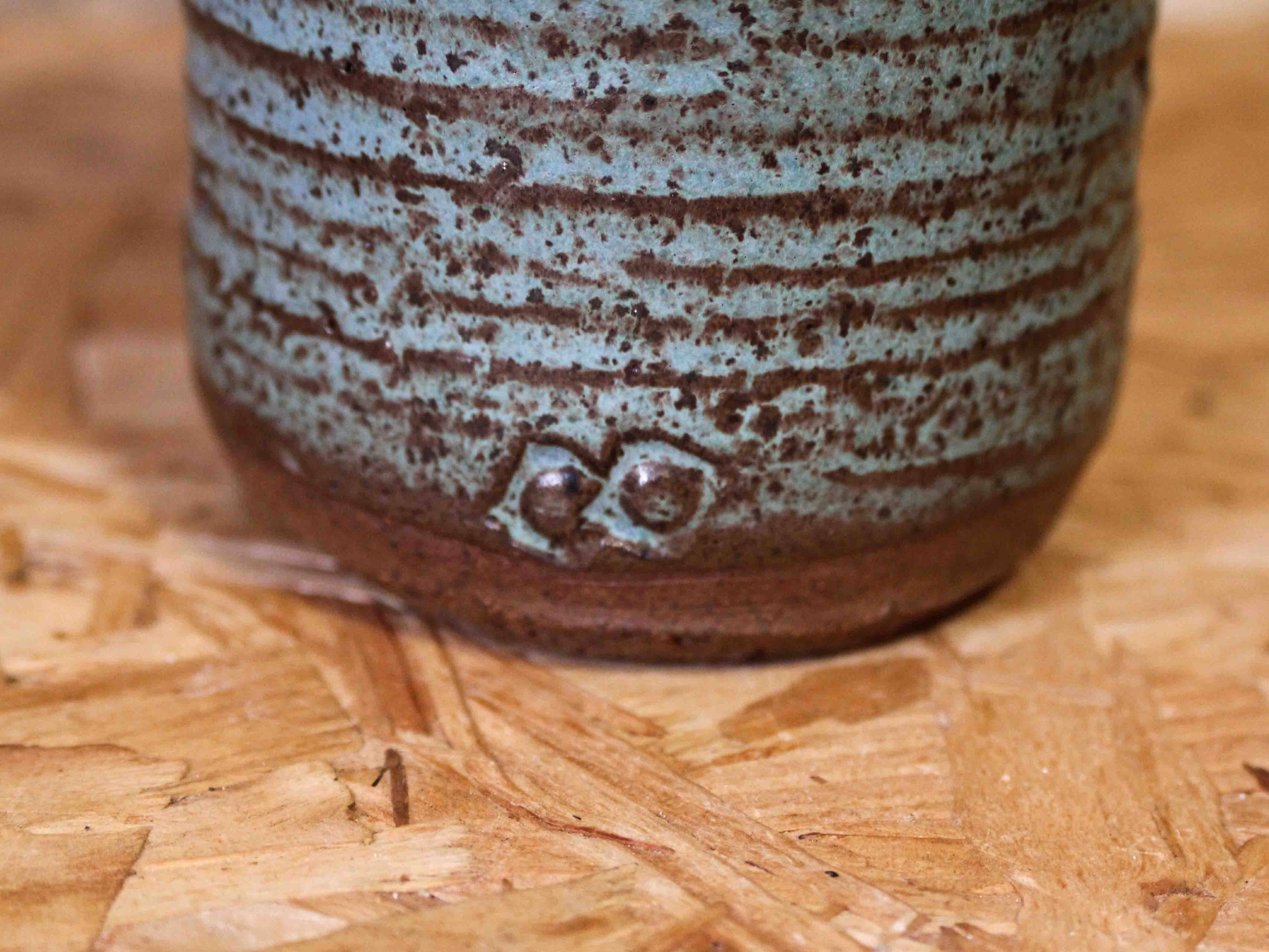 Turned glazed stoneware vase
