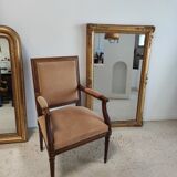 Rectangular golden mirror moldings plant motifs nineteenth H: 130cm