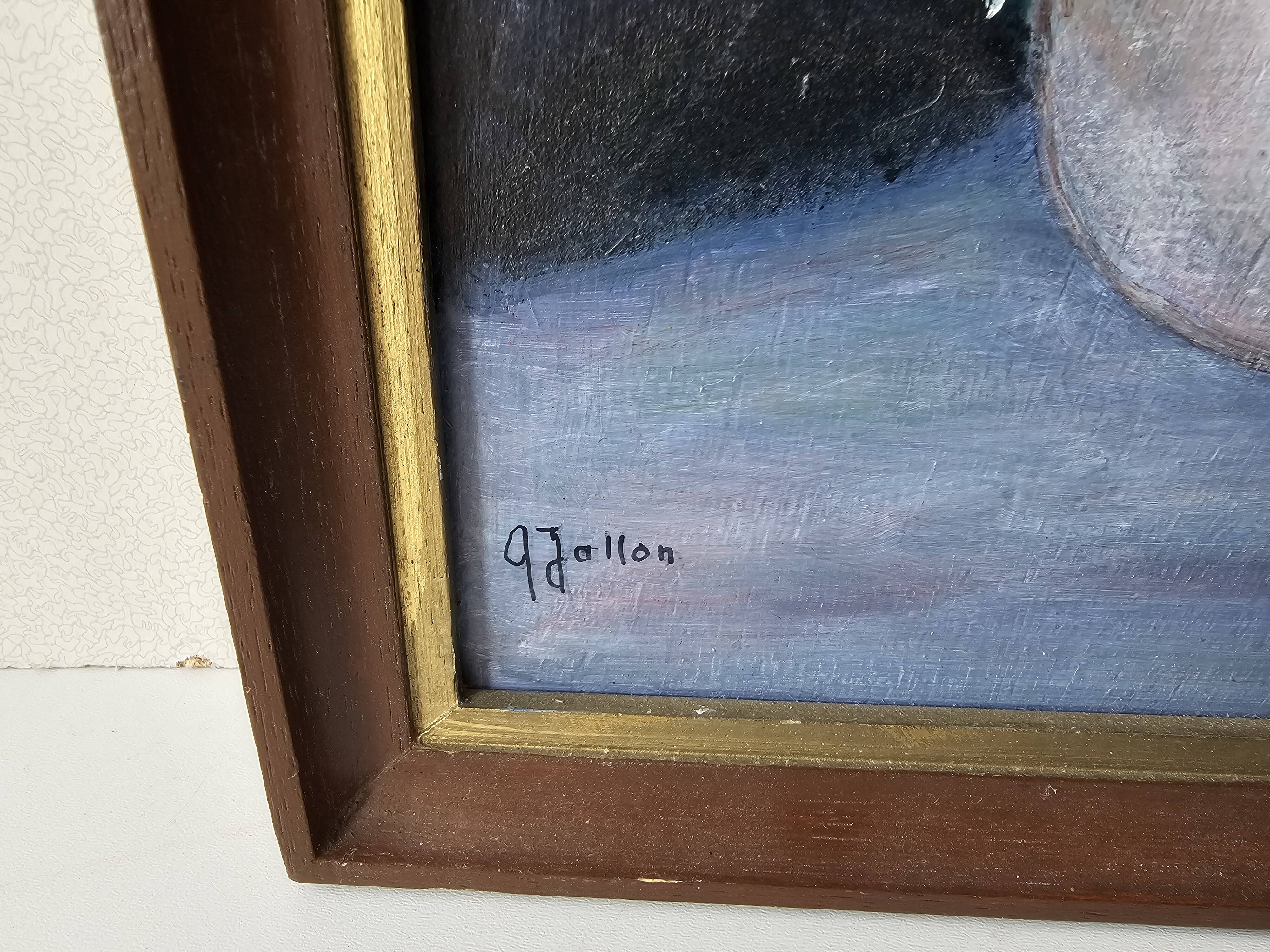 Oil on Panel - Bouquet of Anemone Flowers Signed G Jallon