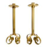 Pair of Scandinavian brass candlesticks Ivar Ålenius Björk for Ystad Metall 1960