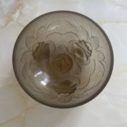 Saladier et ramequins verre fumé signés Muller frères.