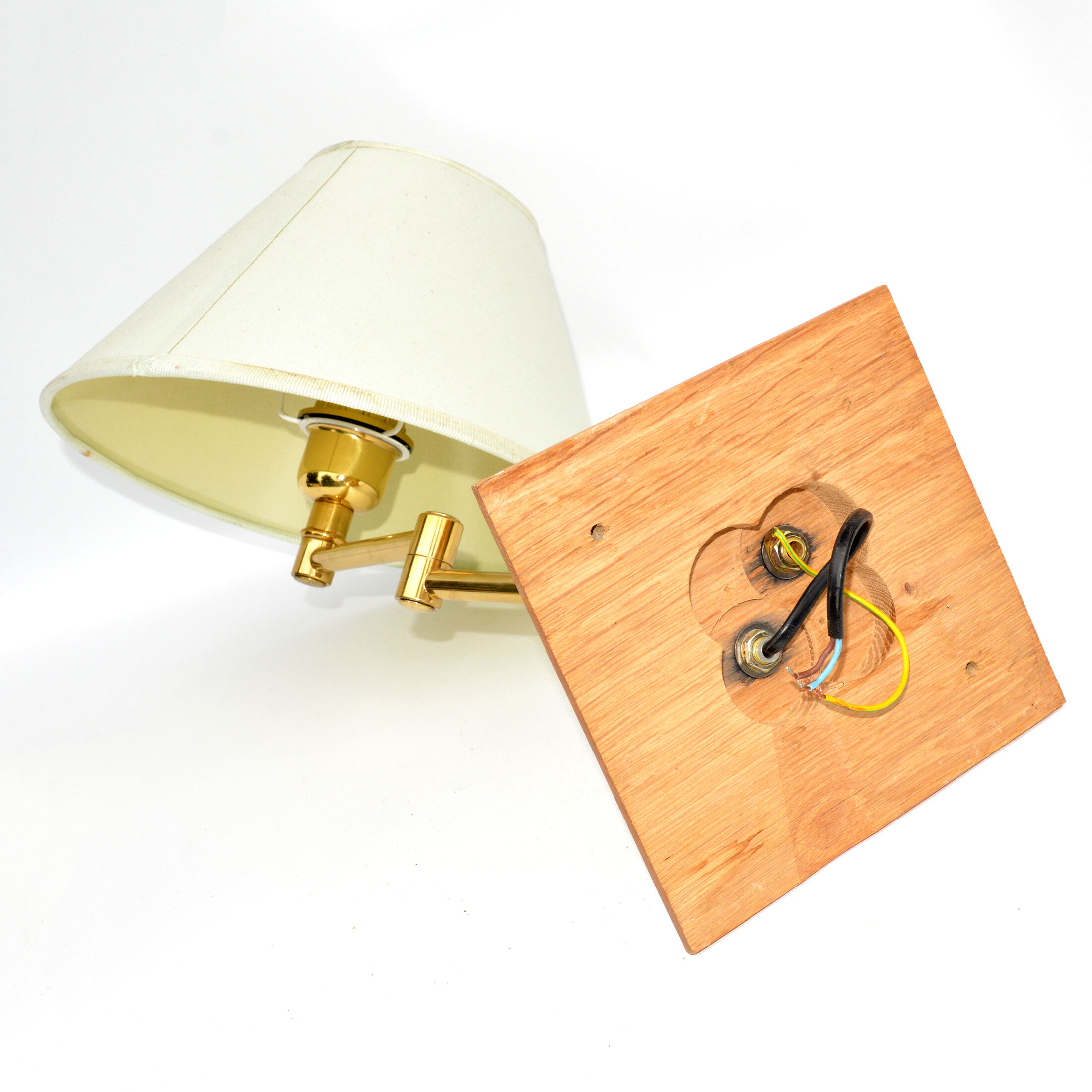 Lampshade wall lamp with a movable arm, France 1970s