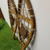 Pair of wooden snowshoes