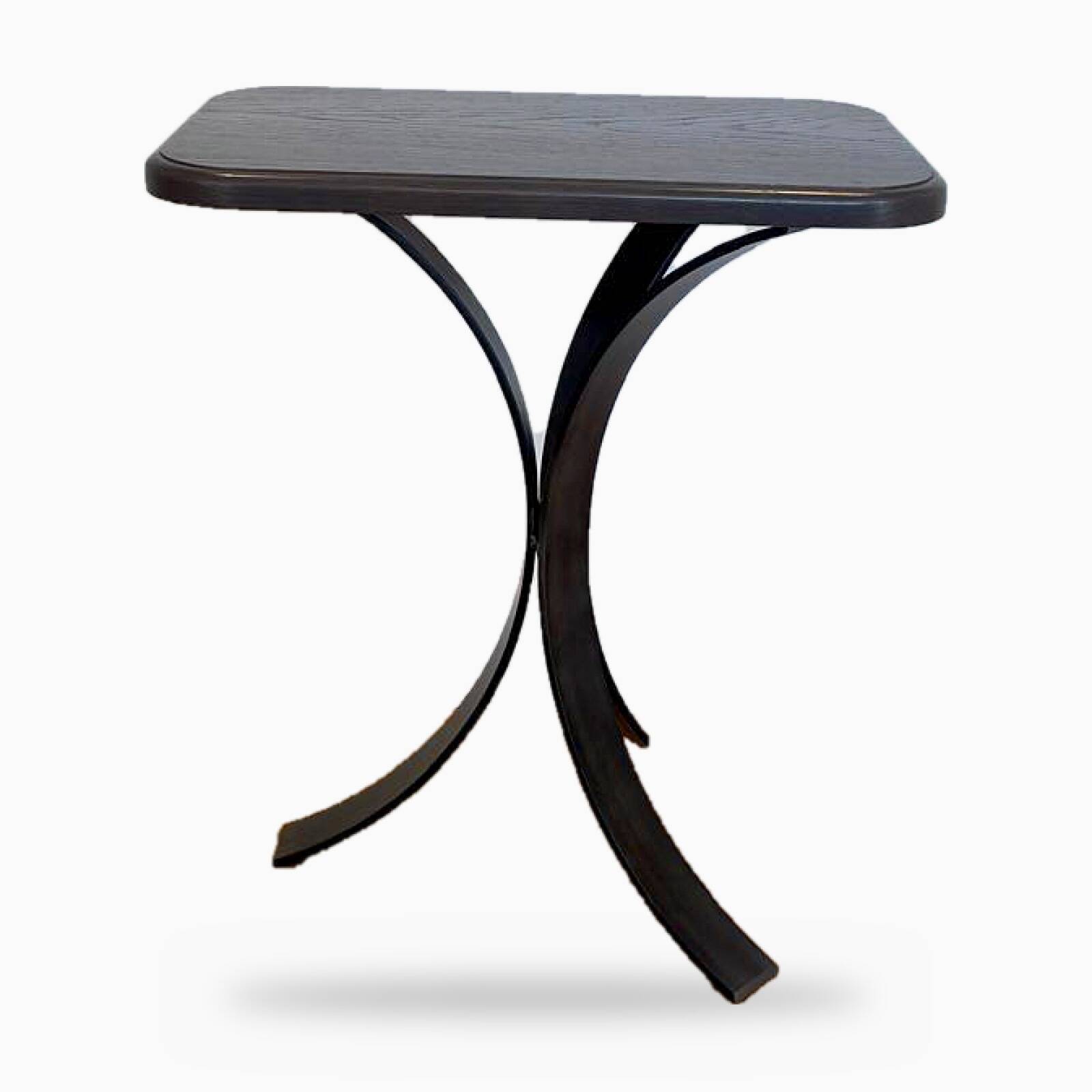 Pair of BS Style side tables in black oak and iron.