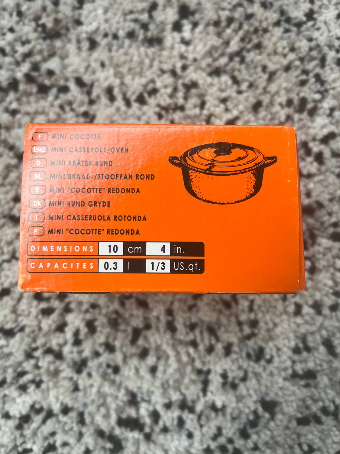 Set of 7 mini cast iron casserole dishes from Le Creuset