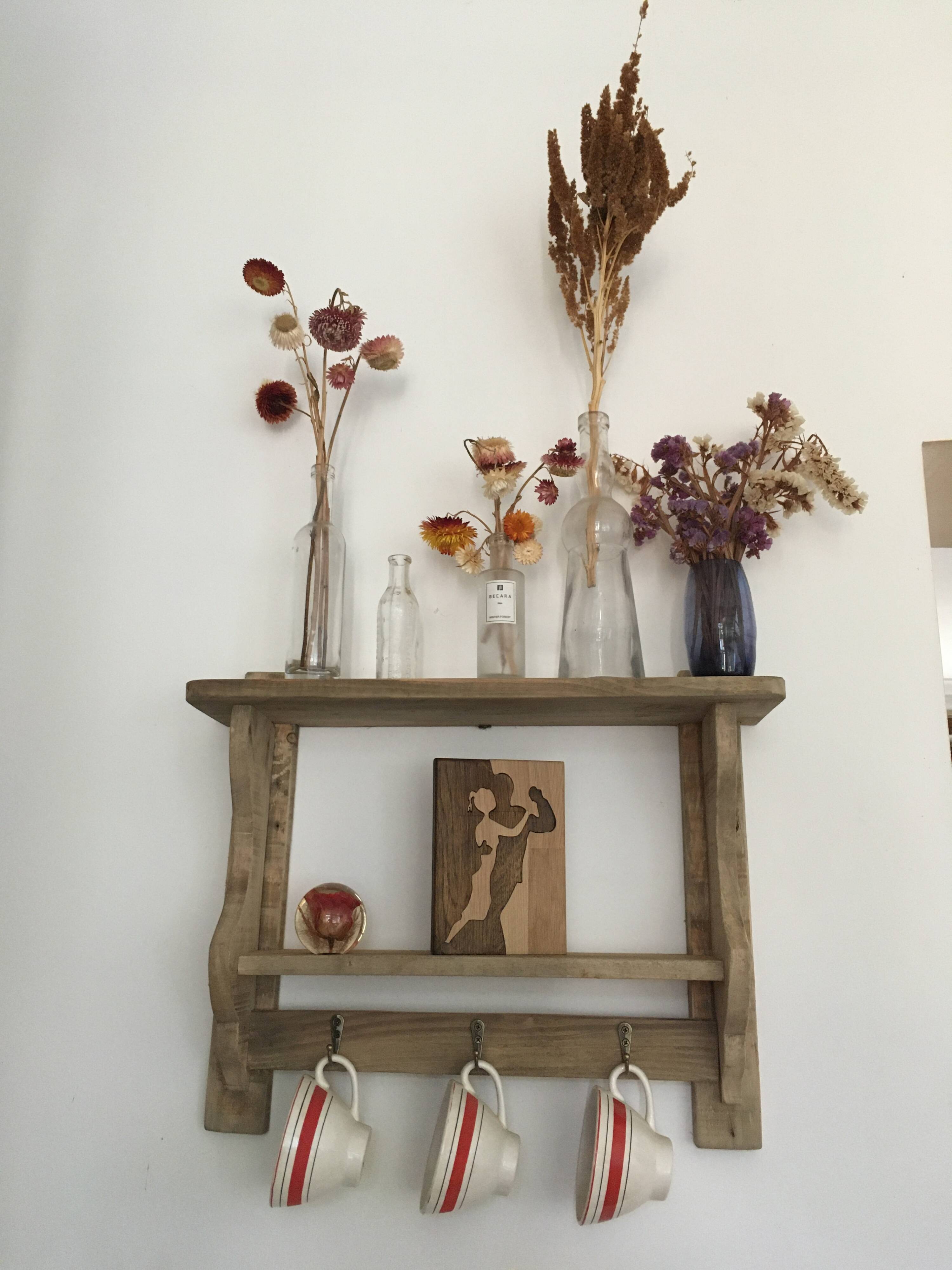 wall-mounted bakery shelf