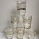 Set of 6 granite glasses with golden edging 50s-60s