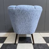 Blue wool cocktail chair 1960s