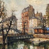 Canal saint Martin à Paris signé Guerber