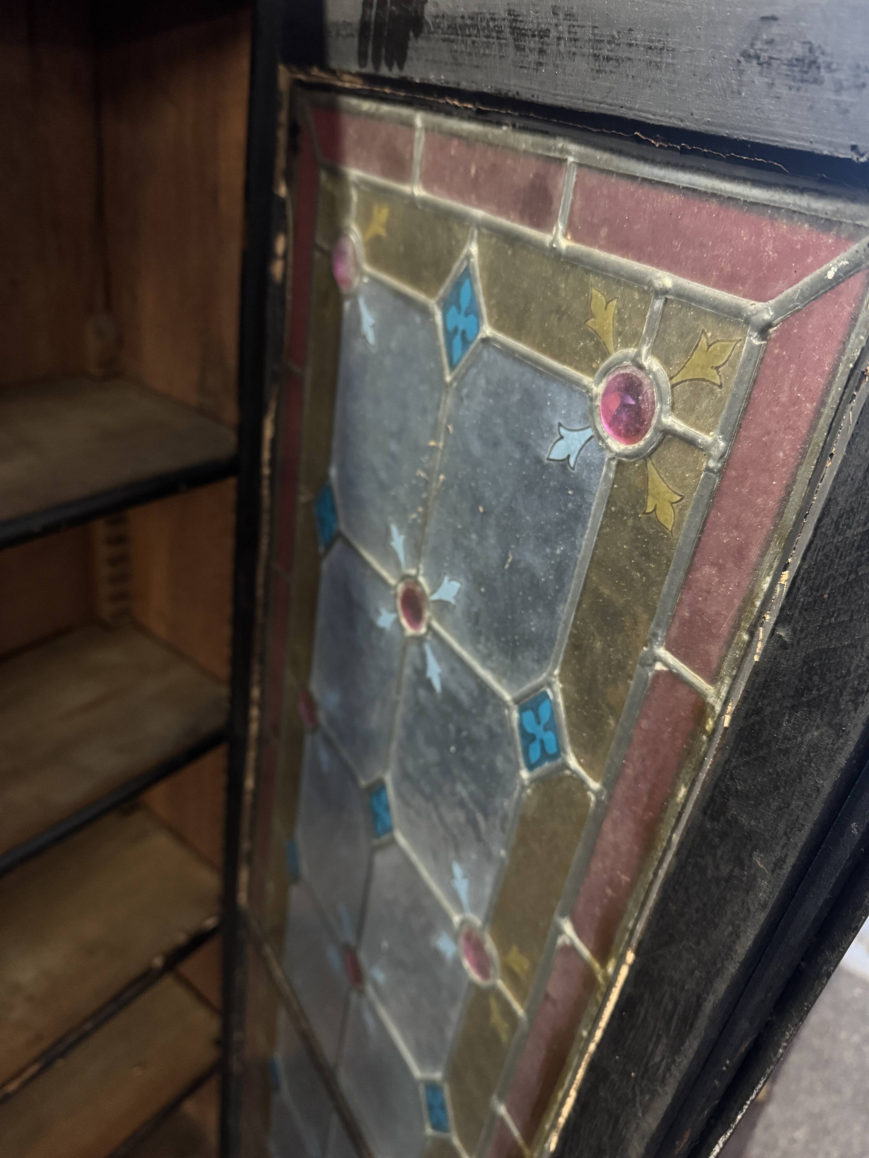 Antique presbytery display case – stained glass windows, religious inspiration
