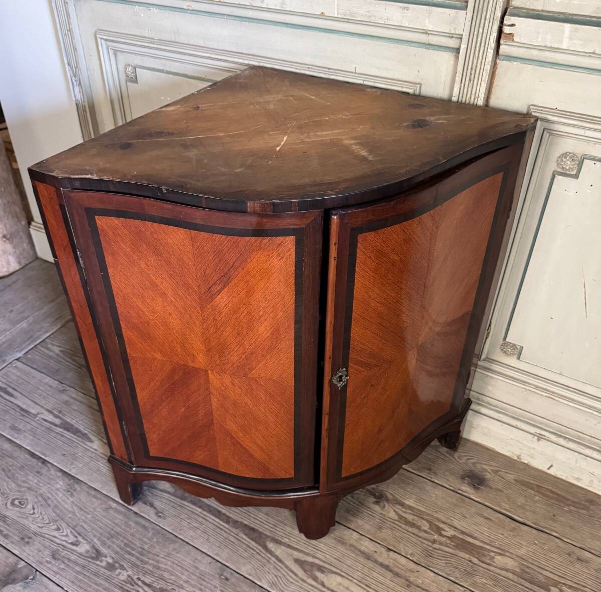 Pair of Console Tables, Mahogany and Rosewood Veneer, Blue Turquin Marble, X