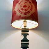 Vintage living room lamp pewter base, Italy 60s