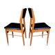 Pair of Scandinavian chairs in wood and black skai
