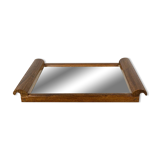 Small wooden tray and mirror, 1930-60, rounded handle