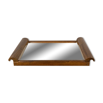 Petit plateau en bois et miroir, 1930-60 , poignée arrondie