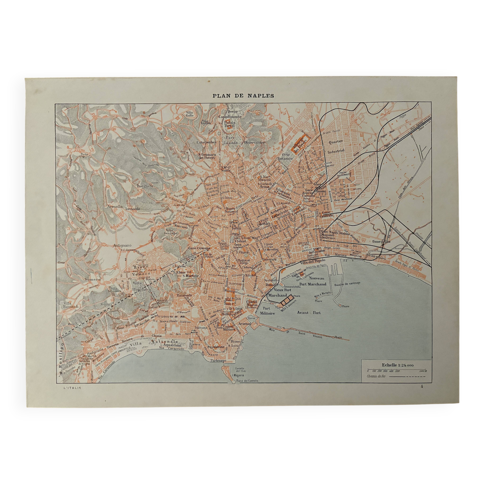 Carte vintage de Naples – 1930