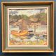 Original Swedish Oil On Panel – “Dock” By Dal‑Edvin – Signed – Vintage & Framed – 31 × 30 Cm (12.2" × 11.8")