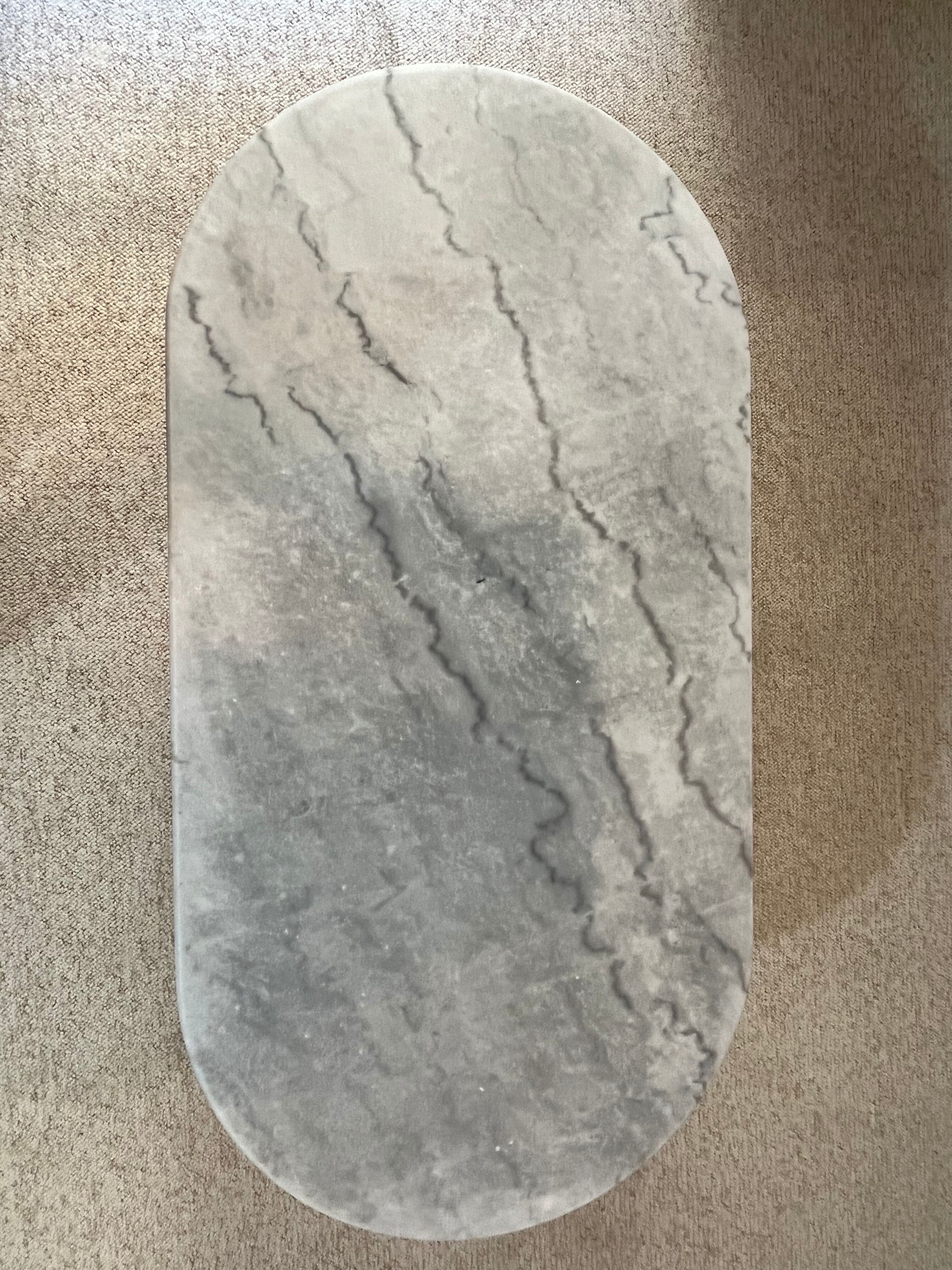 Coffee table marble gray steel foot