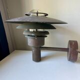 Pair large classic danish mcm outdoor wall lamps in  copper