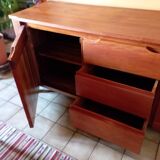 Solid teak sideboard african handicraft year 1989