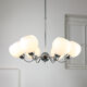 Lustre italien en chrome et opalin du milieu du siècle