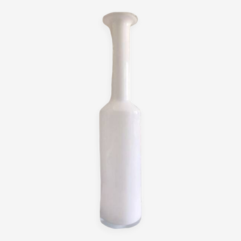 White opaline glass vase otto brauer style design