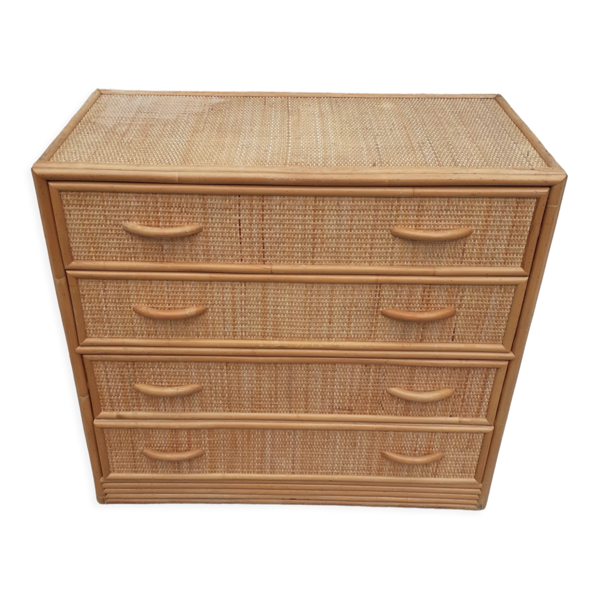 Commode osier et rotin