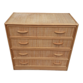 Wicker and rattan chest of drawers