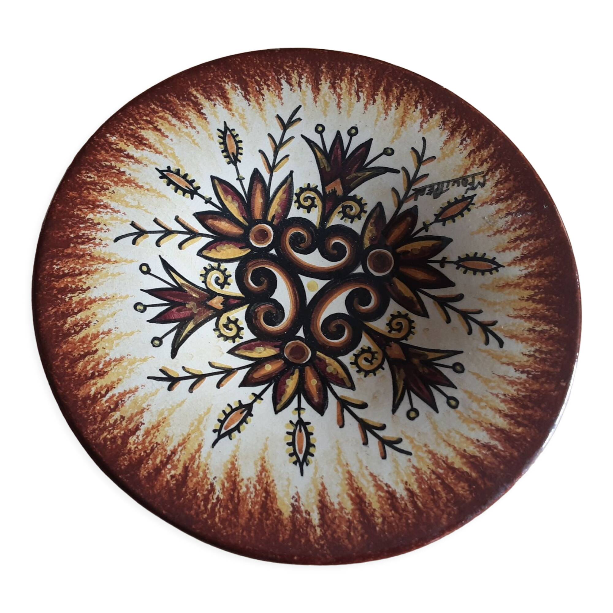 FAIENCE PLATE QUIMPER FOUILLEN