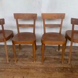 Set of 4 curved wood bistro chairs
