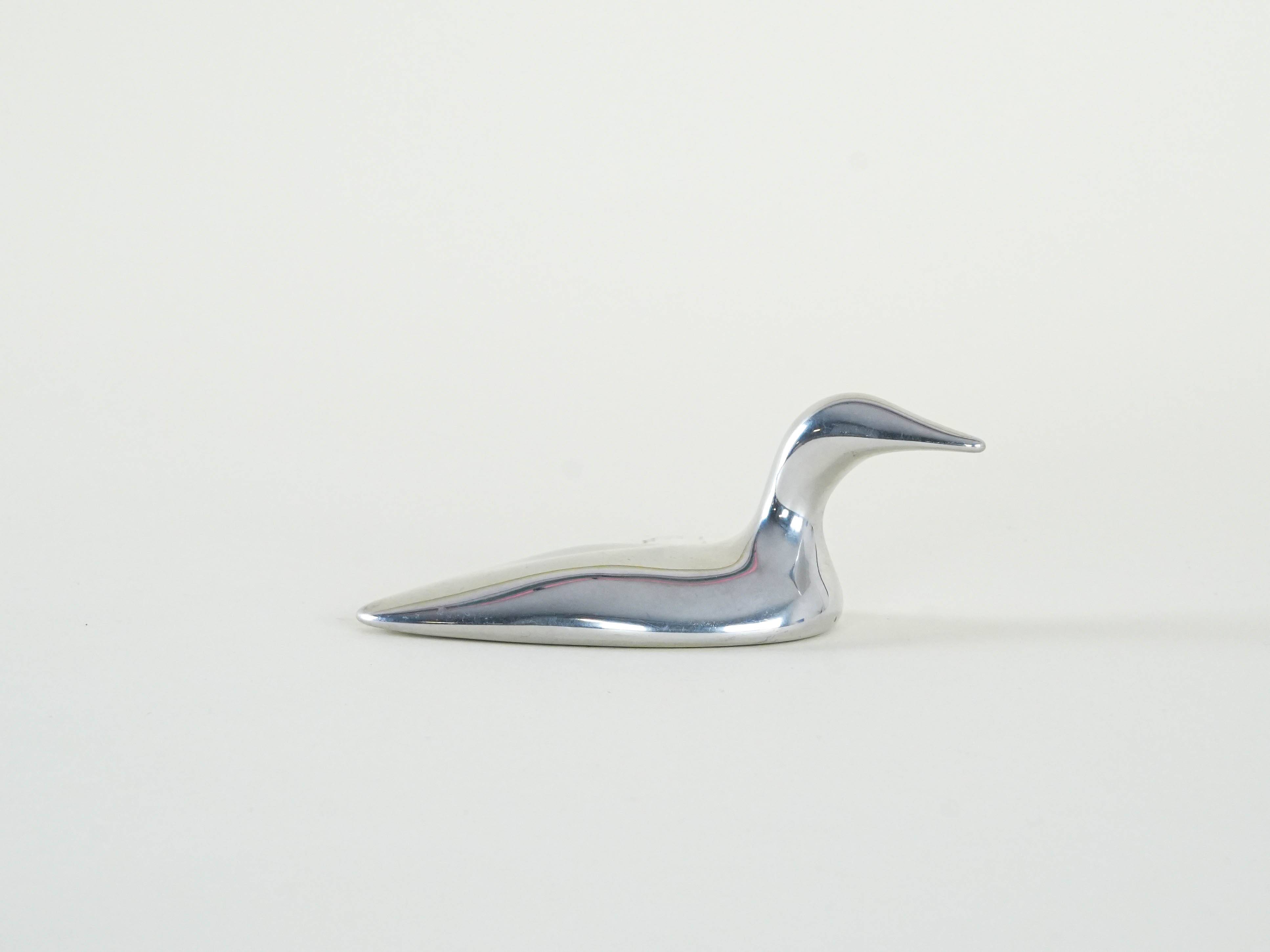 Aluminium sculpture of a duck, Canadian design, 1980s, production: Hoselton