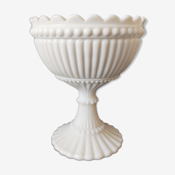 White opaline chalice cut 15.5 cm