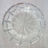 Vintage Bohemian cut crystal salad bowl and cutlery