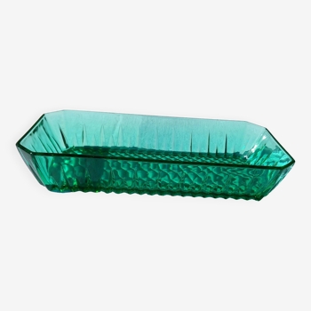 Ravier vintage en verre, Arcoroc, vert émeraude