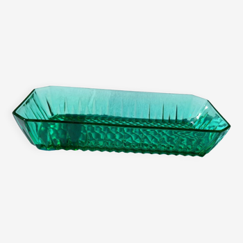 Vintage glass bowl, Arcoroc, emerald green