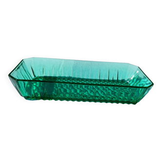 Vintage glass bowl, Arcoroc, emerald green