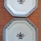 Octagonal plates, Coquet porcelain from Limoges.