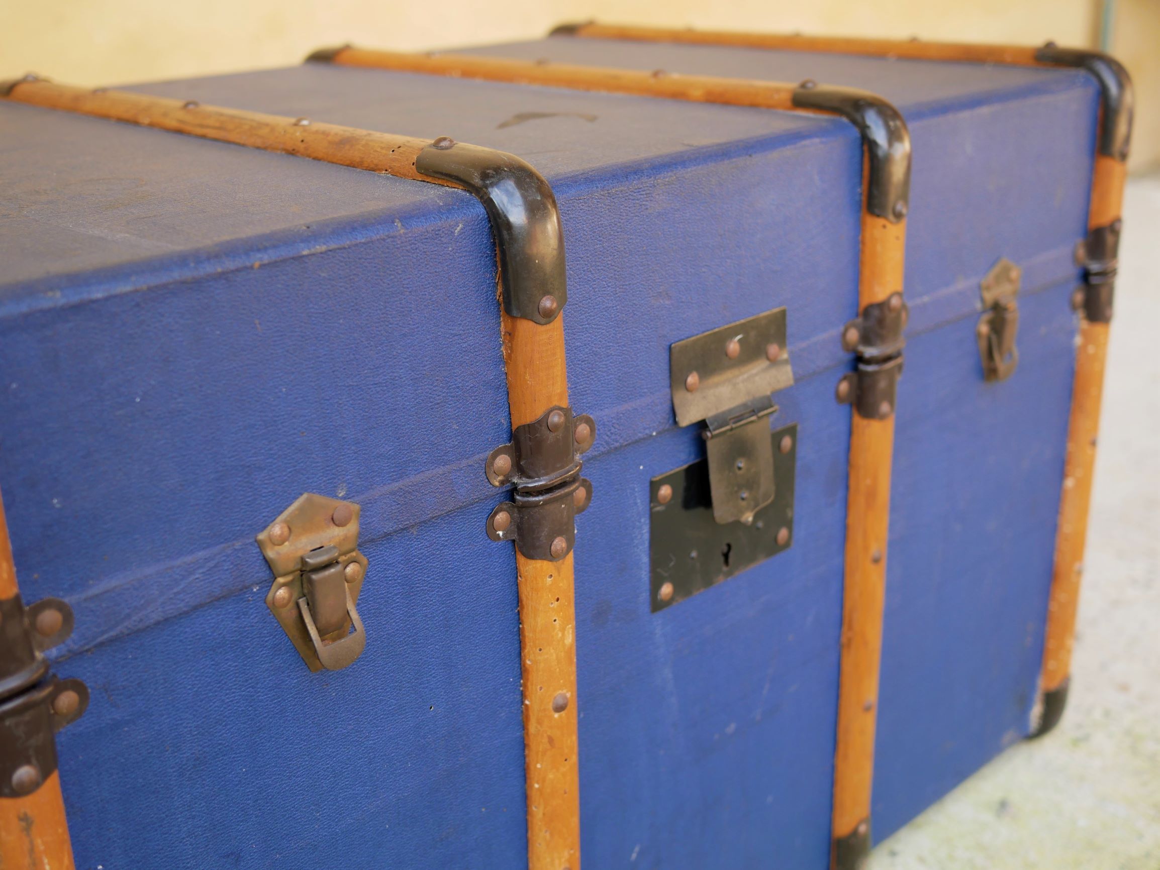 Blue vintage trunk