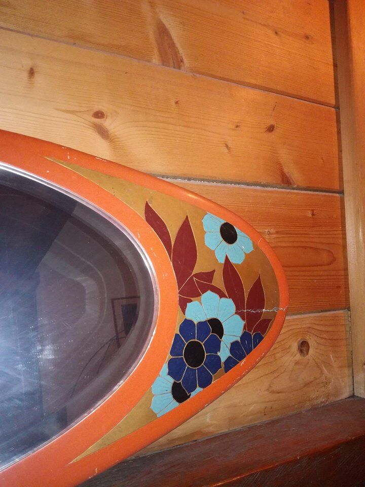 Art Deco oval mirror 100x38cm